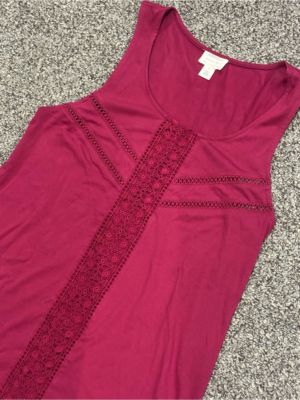 Caslon Raspberry Crochet-Trim Tank Top - Picture 3 of 6